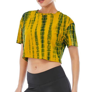 Top corto informal para mujer con Camiseta básica elástica de manga corta Camiseta sin mangas corta transpirable Nuevo estilo para damas - Product Image 5