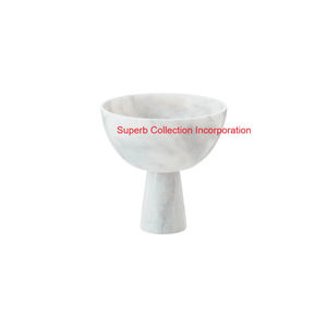 Cuenco con patas de mármol natural de lujo, diseño de Pedestal para decoración elegante del hogar, mesa de frutero hecha a mano a precio de mayorista - Product Image 5