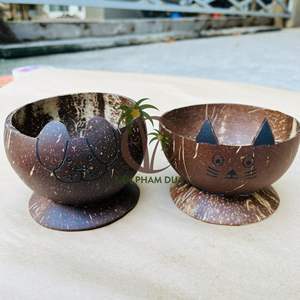 Cuenco diseñado con coco Cuencos de cáscara de coco/Cuenco diseñado con cáscara de coco en forma de mascota/Cuenco para batidos Cáscara de coco - Product Image 5