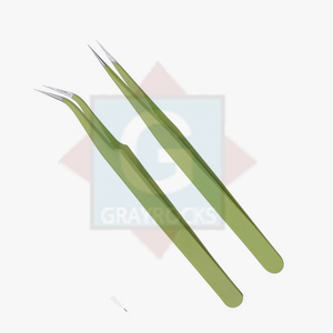 Pinzas profesionales de pestañas de acero inoxidable con diseño ergonómico para una aplicación precisa Separación Aseo - Product Image 2