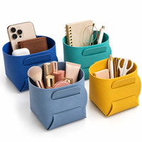 Boîte de rangement pliable décorative en cuir Pu, pour l'entrée de chevet, stylo de maquillage brosse avec télécommande, panier de rangement, vente en gros, livraison rapide