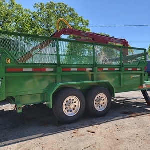 Hydraulic Tipping Dump Grapple <b>Trailer</b> with Crane 17ft Powder Coated <b>Farm</b> Utility Hauler with High Side Mesh - Product Image 3