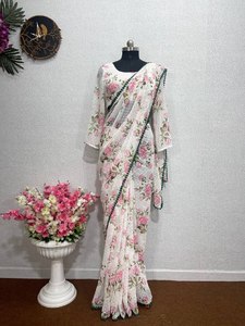 Saree prêt à porter avec impression numérique pour la culture indienne et pakistanaise - Product Image 2