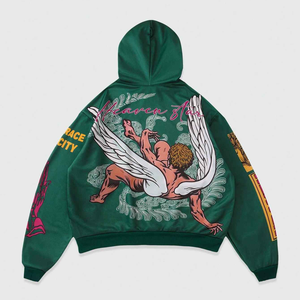 Pull lourd 500gsm personnalisé Sweats à capuche pour hommes Pull personnalisé de haute qualité en strass délavé à l'acide Streetwear Fabricants - Product Image 3