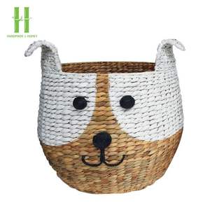 Meilleure vente Woof jacinthe d'eau panier tissé à la main HNH artisanat support de stockage des animaux tissé panier à linge du Vietnam - Product Image 1