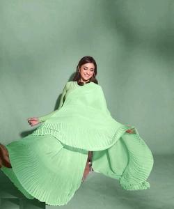 Sari de Chinnon Pesado Estilo Bollywood con Blusa, para Novias, Fiestas, Bodas, Festivales, Ropa Étnica, Exclusivo y Más Vendido para Mujeres y Niñas - Product Image 3