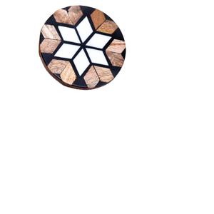 Handmade Black and Brown Round Resin Set of Decorative Table Coasters Acacia Wood Resin Coasters Fast Wood Shape <b>Wooden</b> Resin - Product Image 1