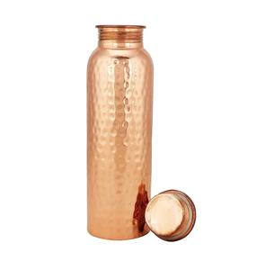 Botella de agua de cobre puro 100% del exportador indio, bebida directa ligera, tamaños personalizados para adultos, vasos de plástico - Product Image 1