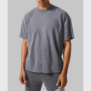 Camiseta de lavado ácido con acabado desteñido, Camiseta de algodón suave y duradera para hombres y mujeres, nuevo estilo de moda 2025 - Product Image 5