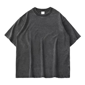 Nouveau 100% coton tissu surdimensionné hommes lavage à l'acide T-Shirt pour hommes personnalisé en détresse T-Shirt avec solide blanc 2025 T-Shirt surdimensionné - Product Image 4
