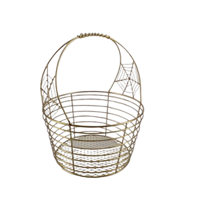 Nouveauté corbeille à fruits ronde en fer couleur noir mat panier de rangement pour la maison et la décoration d'Halloween faits à la main en vrac - Product Image 6