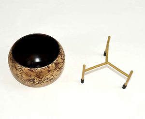 Maceta pequeña de alta calidad para flores, cuenco de Metal para plantas pequeñas, hecha a mano, pintada a mano, con soporte - Product Image 5