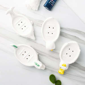 Jabonera de Cerámica con Forma de Animal para el Hogar, Diseño Creativo, Drenaje sin Perforaciones, Dos Piezas, Organizador de Baño Moderno y Ecológico, Almacenamiento de Jabón Duradero - Product Image 3