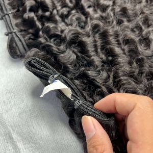 12 a 36 pulgadas Color negro Natural Envío rápido desde Vietnam Paquetes de tejido de cabello humano rizado birmano de un solo donante de doble dibujado - Product Image 3