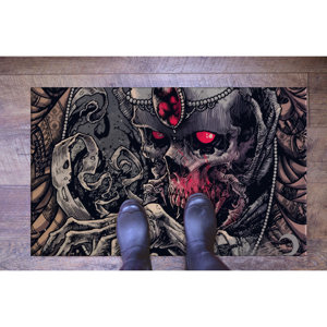 Tapis imprimé satanique : design d'horreur moderne pour la cave de l'homme, la cuisine, l'entrée, avec tapis à poils doux - Product Image 4
