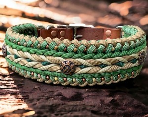 2025 nouveau populaire conception personnalisée collier de chien tactique accessoires pour animaux de compagnie à la main vert perlé collier de chien laisse pour petits chiens - Product Image 1