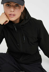 Veste Softshell à revêtement imperméable pour femmes noires à forte demande prix usine vestes d'extérieur à manches longues et coupe-vent - Product Image 6