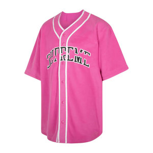 Camiseta de béisbol sólida con sublimación personalizada 2025, 100% de poliéster, de secado rápido, que absorbe la humedad, transpirable, rosa, suave, camiseta personalizada - Product Image 3