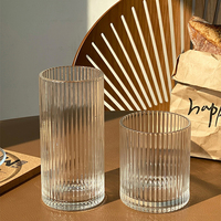 Tasse simple cadeau transparente à rayures droites longue tasse à bière tasse à bière tasse à boisson Highball tasse en verre