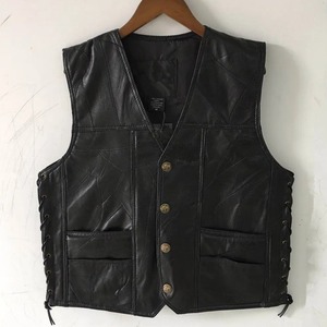 Chaleco de invierno para hombre, de piel sólida, respetuoso con el medio ambiente, cuello en V, con costuras y enhebrado de dos caras, ropa de abrigo informal para motocicleta - Product Image 2