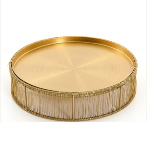 Plateau de service pour gâteaux aux fruits, décoration de fête de Noël, vaisselle, plateau à cupcakes, finition dorée, pour intérieur et extérieur - Product Image 1