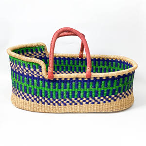 Cesta de bebé de algas marinas portátil para habitación de bebés, cestas de hierba de mar hechas a mano para recién nacidos - Product Image 2