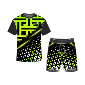 Conjunto de Ropa Deportiva de Dos Piezas con Logotipo Personalizado, Color Sólido, Manga Corta, para Playa, Conjuntos Cortos para Hombre - Product Image 2