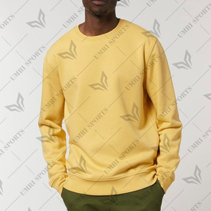 Pull en molleton de coton de haute qualité unisexe brodé sweat-shirt Boxy surdimensionné de couleur or pour l'automne-Vente de gros - Product Image 1