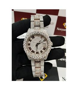 Stylish Custom Iced Hip Hop Luxury Diamond Watch Moissanite Natural Diamo <b>Steel</b> Quartz Movement Dial Perfect <b>Bracelet</b> New - Product Image 1