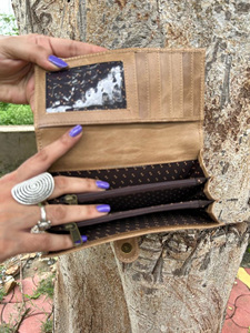 Handmade Real Crunch Leather Casual Wallets Women <b>Brown</b> Vintage Leather Clutch Wallet Stylish Womens Multi Uses Tri -Fold Purses - Product Image 6