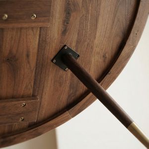 Mesa de Comedor Redonda de Pino Macizo con Patas de Metal, Mesa de Madera Ecológica de 4 Plazas para el Hogar, Comedor y Muebles de Cocina - Product Image 5