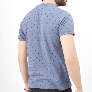 เสื้อยืดแขนสั้นคอกลมสำหรับผู้ชายเสื้อแนวสตรีทผ้าคอตตอน100% สีพื้นพิมพ์ลายดิจิทัลระบายอากาศ - Product Image 3