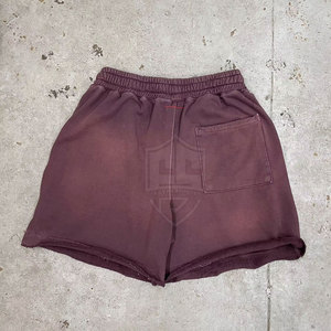 Shorts pour hommes délavés à l'acide design personnalisé haute qualité en coton décontracté uni grande taille XS motif délavé au soleil Mid Streetwear vente en ligne - Product Image 2