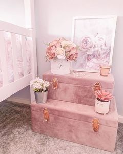 Velvet <b>Storage</b> Trunk Decorative <b>Fabric</b> Organizer <b>Box</b> with Metal Locks Rectangle Clothing Organizer <b>for</b> Bedroom Home Decor - Product Image 1