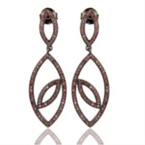 New Arrival Garnet Gemstone 925 Sterling Silver Round Shape Earrings - Product Image 1