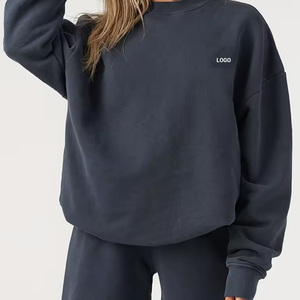 Hiver 2024 Service OEM Sweatshirts pour femmes Prix bon marché Sweatshirts d'hiver surdimensionnés à épaules tombantes pour femmes - Product Image 2