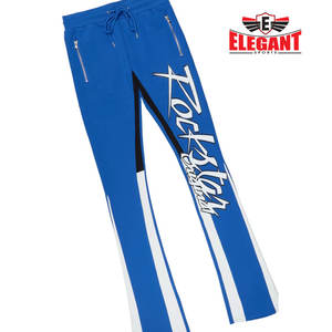 Dans une couleur bleue unie de la plus haute qualité Faites vos propres vêtements d'extérieur respirants pour hommes Survêtements évasés par des sports élégants - Product Image 3