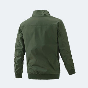 PU Canvas <b>Denim</b> <b>Jacket</b> Zip-Up with Custom Print Logo Spring Letter Pattern High Street Style <b>for</b> <b>Men</b> - Product Image 3