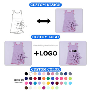 Nuevo Vestido de Yoga de Verano 2026 de Color Liso con Shorts Integrados y Diseño de Ribete Bordado para Actividades Diarias, Envío Rápido - Product Image 6