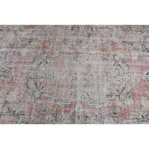 5.4x8.4 ft Vintage Rug, Turkish Rug, <b>Red</b> Camouflage <b>Wool</b> Rug - Product Image 5