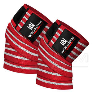 Genouillère de fitness à bas quantité minimale de commande OEM et ODM Sangle de genou en coton élastique matériau durable Squats Heavy Duty Haltérophilie Genouillères - Product Image 1