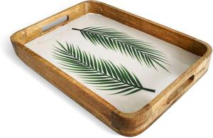 Bandeja de Servicio de Madera Esmaltada de Lujo para el Hogar, Bandeja de Diseño para Servir Alimentos - Product Image 2