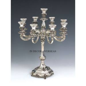 Candelabro de 5 brazos con cuentas de cristal transparente y chapado en oro de alta calidad hecho en Metal de calidad superior decoración de centro de mesa de boda - Product Image 2
