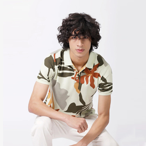 เสื้อกอล์ฟวินเทจแฟชั่นผู้ชาย ทรงปกติ แขนสั้น สไตล์ลำลอง พิมพ์ลายตามสั่ง สำหรับงานซับลิเมชั่น ผ้าฝ้าย 100% - Product Image 1