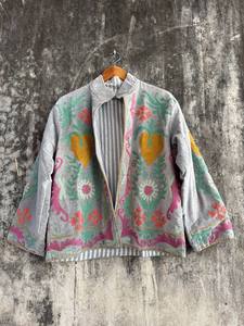 Handcrafted Luxury Velvet Suzani Embroidered Jacket for Women – Bohemian Statement <b>Coat</b> with Traditional Artisan Floral Design - Product Image 1