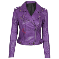 Veste de motard en cuir véritable pour femme, coupe ajustée, haute qualité, options de logo personnalisé et de marque privée disponibles
