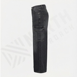 Pantalones Cargo de Alta Calidad para Mujer, Nuevos Jeans Anchos Casuales de Moda, Logotipo Personalizado, Estilo de Frente Plano, Talla XL de Verano, Atuendo Elegante Premium - Product Image 3