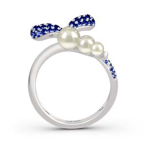 Bague éternité Jeulia Dancing by the Moonlight en argent sterling avec fausses perles et motif queue de sirène - Product Image 3