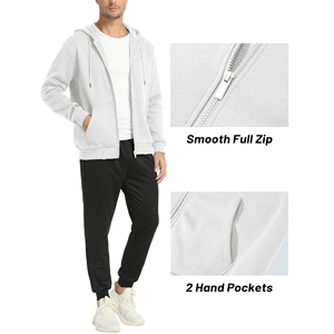 Nouveau élégant à la mode respirant confortable plaine blanc unisexe vêtements décontractés hommes Slim Fit sweats à capuche personnalisés 100% coton polaire - Product Image 4
