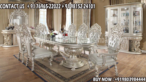 Grand Palace Style luxe table à manger ensemble USA meilleur vente prix classique personnalisé teck en bois longue durée meubles de maison exportation - Product Image 3